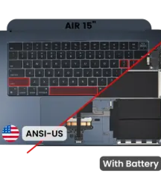 Apple Macbook Air 15 (A3114) Top Case with Keyboard & Battery (US English) - Midnight OEM-Equivalent
