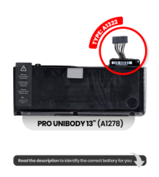Apple Macbook Pro 13 (A1278) Battery (A1322) OEM-Equivalent