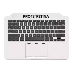 Apple MacBook Pro 13" (A1502) (2015) Top Case with Keyboard (US English) - Silver Pulled