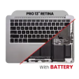 Apple MacBook Pro 13" (A1502) (2013-2014) Top Case with Keyboard & Battery - Space Gray Pulled