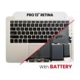 Apple MacBook Pro 13" (A1502) (2015) Top Case with Keyboard & Battery - Silver Pulled