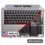 Apple MacBook Pro 13" (A1502) (2013-2014) Top Case with Keyboard & Battery - Space Gray Pulled