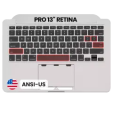Apple MacBook Pro 13" (A1502) (2015) Top Case with Keyboard (US English) - Silver Pulled