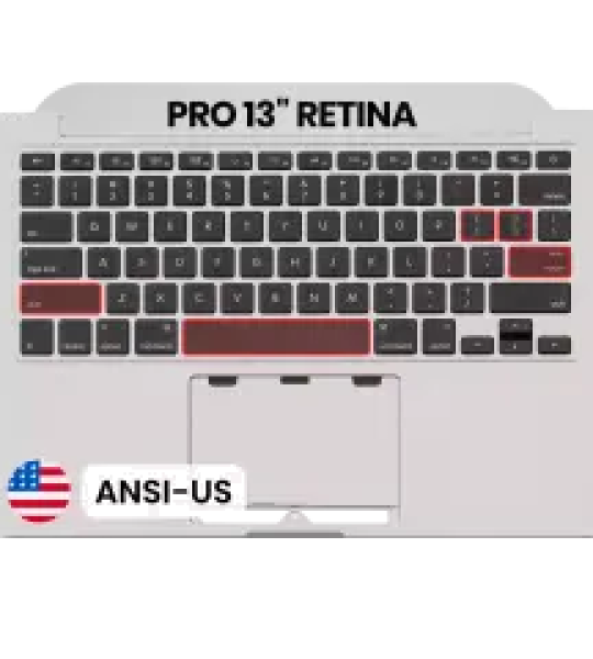 Apple MacBook Pro 13" (A1502) (2015) Top Case with Keyboard (US English) - Silver Pulled
