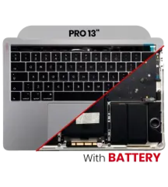 Apple Macbook Pro 13 (A1706) Top Case with Keyboard & Battery (US English) - Space Gray OEM-Equivalent
