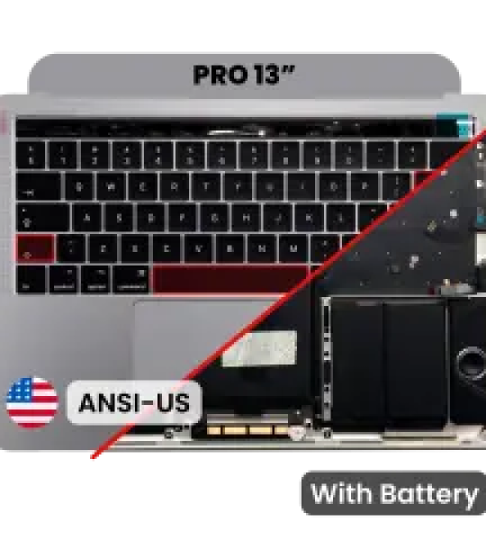 Apple Macbook Pro 13 (A1706) Top Case with Keyboard & Battery (US English) - Space Gray OEM-Equivalent