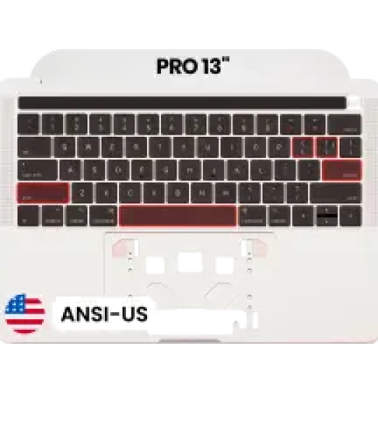 Apple Macbook Pro 13 (A1706) Top Case with Keyboard & Touchbar (US English) - Silver Pulled