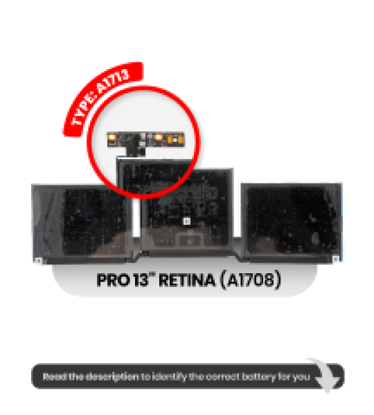 Apple Macbook Pro Retina 13 (A1708) / Pro 13 (A2159) Battery A1713 OEM-Equivalent