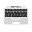 Apple Macbook Pro 13 (A1708) Top Case with Keyboard (UK English) - Silver Pulled