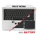 Apple Macbook Pro 13 (A1708) Top Case with Keyboard & Battery (US English) - Silver Pulled