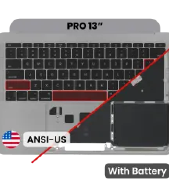 Apple Macbook Pro 13 (A1708) Top Case with Keyboard & Battery (US English) - Space Gray Pulled