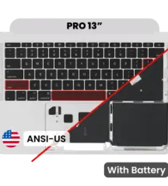 Apple Macbook Pro 13 (A1708) Top Case with Keyboard & Battery (US English) - Silver Pulled