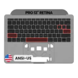 Apple Macbook Pro 13 (A1708) Top Case with Keyboard (US English) - Space Gray Pulled