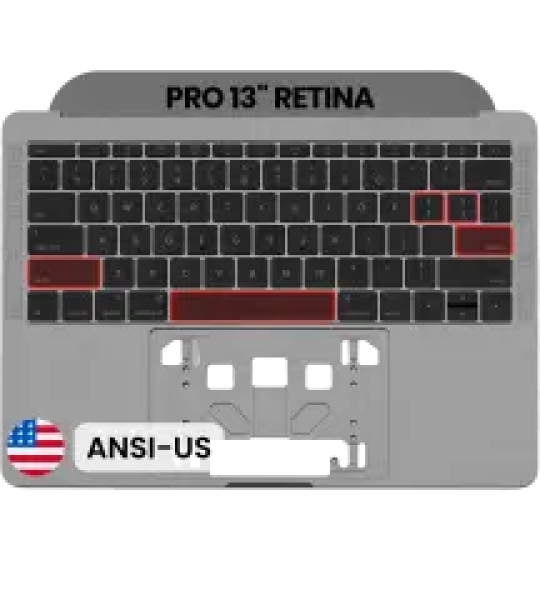 Apple Macbook Pro 13 (A1708) Top Case with Keyboard (US English) - Space Gray Pulled