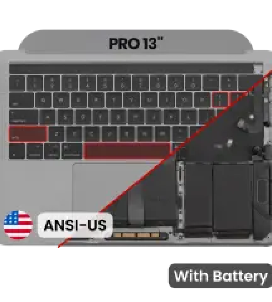 Apple Macbook Pro 13 (A1989) Top Case with Keyboard & Battery (US English) - Space Gray Pulled A