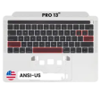 Apple Macbook Pro 13 (A1989) Top Case with Keyboard (US English) - Silver Pulled