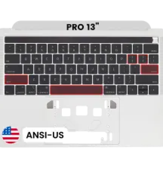 Apple Macbook Pro 13 (A1989) Top Case with Keyboard (US English) - Silver Pulled