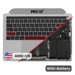 Apple Macbook Pro 13 (A1989) Top Case with Keyboard & Battery (US English) - Space Gray Pulled