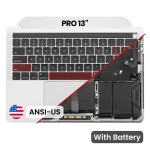 Apple Macbook Pro 13 (A1989) Top Case with Keyboard & Battery (US English) - Silver Pulled
