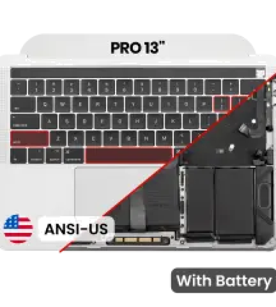 Apple Macbook Pro 13 (A1989) Top Case with Keyboard & Battery (US English) - Silver Pulled