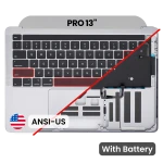 Apple Macbook Pro 13 (A2251) Top Case with Keyboard & Battery (US English) - Silver Pulled A