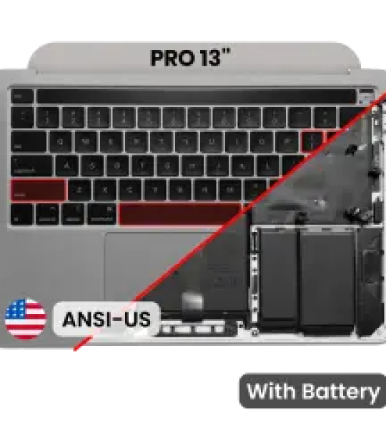 Apple Macbook Pro 13 (A2251) Top Case with Keybaord & Battery (US English) - Space Gray Pulled A
