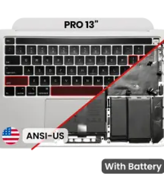 Apple Macbook Pro 13 (A2251) Top Case with Keyboard & Battery (US English) - Silver OEM-Equivalent