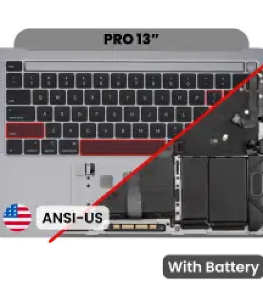 Apple Macbook Pro 13 (A2251) Top Case with Keyboard & Battery (US English) - Space Gray OEM-Equivalent