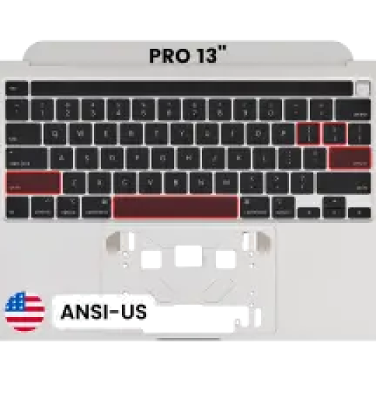Apple Macbook Pro 13 (A2251) Top Case with Keyboard - Silver OEM-Equivalent