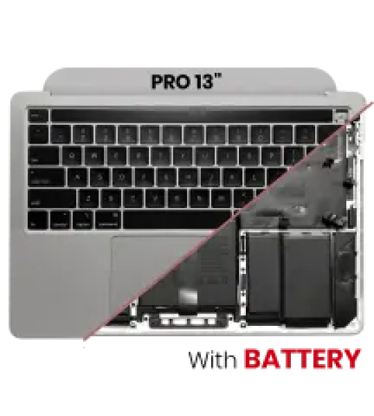 Apple Macbook Pro 13 (A2251) Top Case with Keyboard & Battery (US English) - Silver OEM-Equivalent