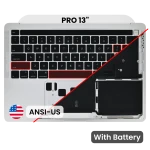 Apple Macbook Pro 13 M1 (A2338) Top Case with Keyboard & Battery (US English) - Silver Pulled A