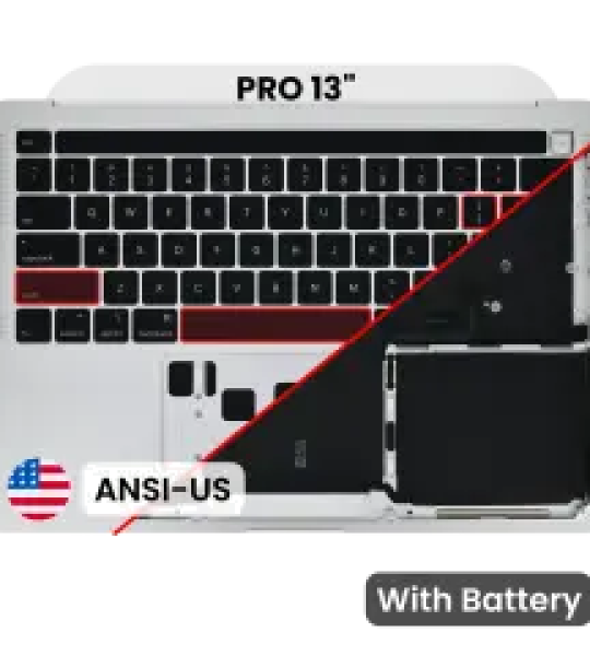 Apple Macbook Pro 13 M1 (A2338) Top Case with Keyboard & Battery (US English) - Silver Pulled A