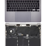 Apple Macbook Pro 13 M1 (A2338) Top Case with Keyboard & Battery (UK English) - Space Gray OEM-Equivalent