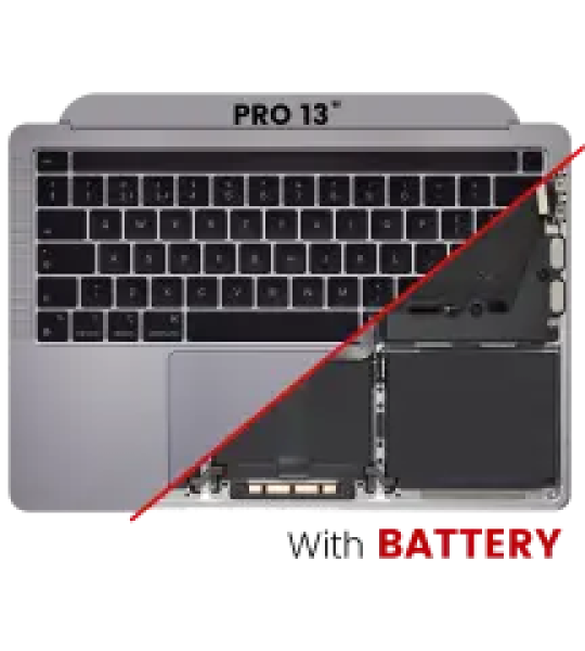 Apple Macbook Pro 13 M1 (A2338) Top Case with Keyboard & Battery (UK English) - Space Gray OEM-Equivalent