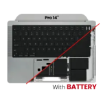 Apple Macbook Pro 14 (A2442 / A2779) Top Case with Keyboard & Battery - Space Gray OEM-Equivalent