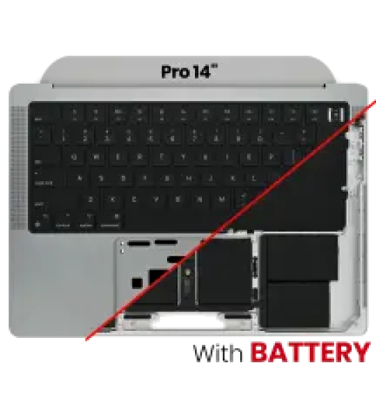 Apple Macbook Pro 14 (A2442 / A2779) Top Case with Keyboard & Battery - Space Gray OEM-Equivalent