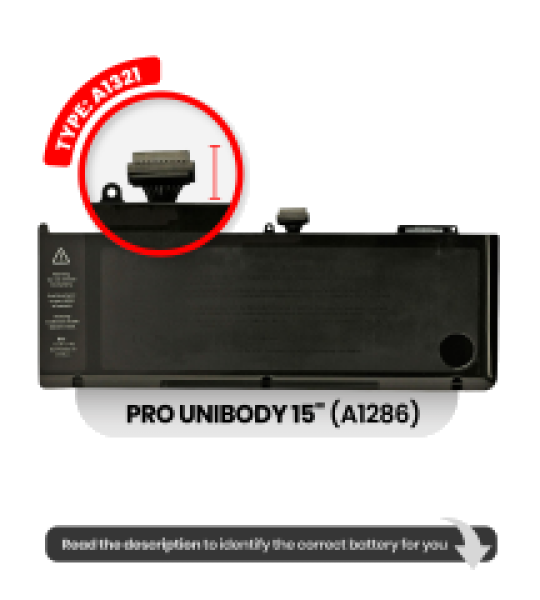 Apple Macbook Pro 15 (A1286) Battery A1321 OEM-Equivalent