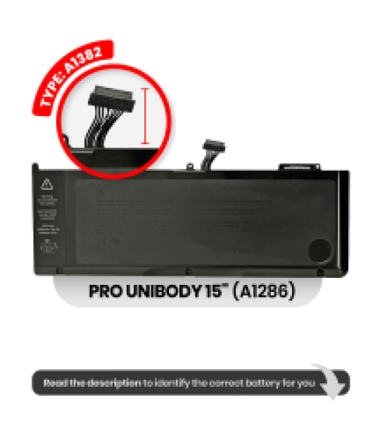Apple Macbook Pro 15 (A1286) Battery A1382 OEM-Equivalent