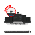 Apple Macbook Pro 15 (A1398) Battery A1618 OEM-Equivalent