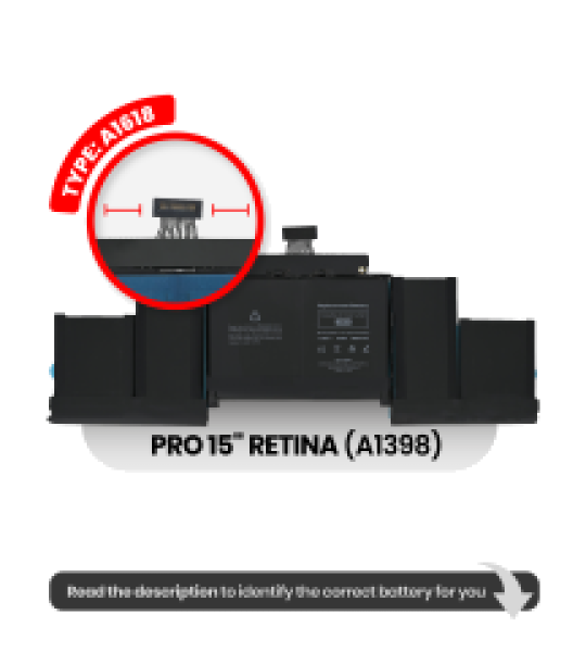 Apple Macbook Pro 15 (A1398) Battery A1618 OEM-Equivalent