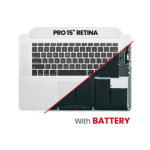 Apple Macbook Pro 15 (A1398) Top Case with Keyboard & Battery Pulled A