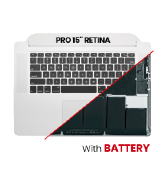 Apple Macbook Pro 15 (A1398) Top Case with Keyboard & Battery Pulled A