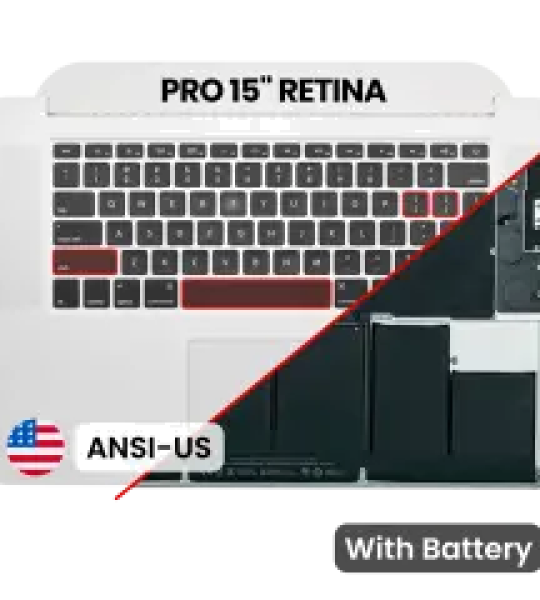 Apple Macbook Pro 15 (A1398) 2015 Top Case with Keyboard & Battery Pulled A