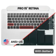 Apple Macbook Pro 15 (A1398) 2015 Top Case with Keyboard & Battery (US English) OEM-Equivalent