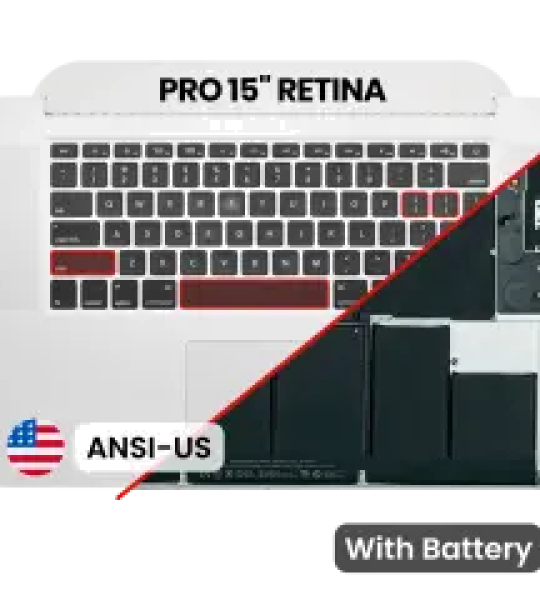 Apple Macbook Pro 15 (A1398) 2015 Top Case with Keyboard & Battery (US English) OEM-Equivalent