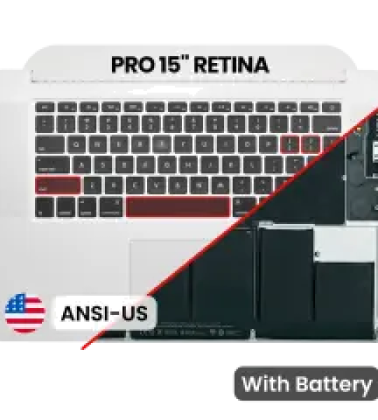 Apple Macbook Pro 15 (A1398) 2012-2013 Top Case with Keyboard & Battery (US English) OEM-Equivalent