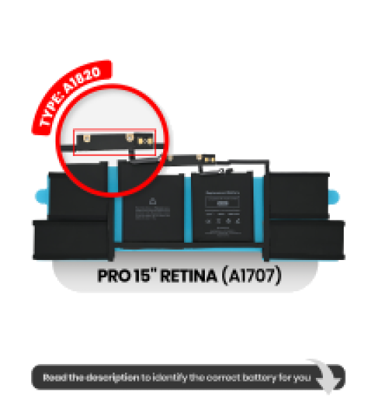 Apple Macbook Pro 15 (A1707) Battery A1820 OEM-Equivalent
