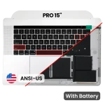 Apple Macbook Pro 15 (A1707) Top Case with Keyboard & Battery (US English) - Silver OEM-Equivalent
