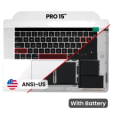 Apple Macbook Pro 15 (A1707) Top Case with Keyboard & Battery (US English) - Silver OEM-Equivalent