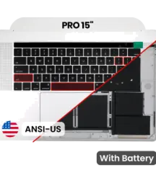 Apple Macbook Pro 15 (A1707) Top Case with Keyboard & Battery (US English) - Silver OEM-Equivalent
